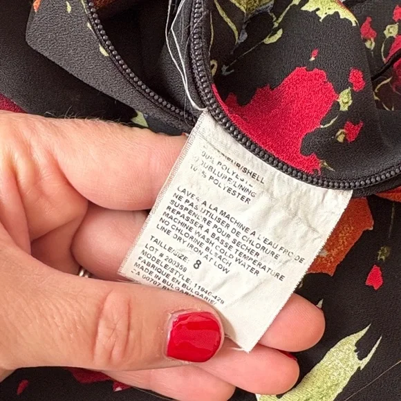 Tribal Vibrant Floral Maxi Dress - Black with Red and Orange - Picture 12 of 15